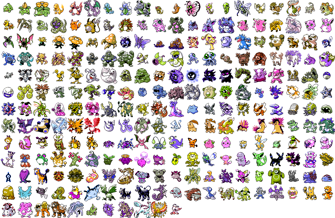Gold Shinies, a complilation of shiny sprites from Johto (P…