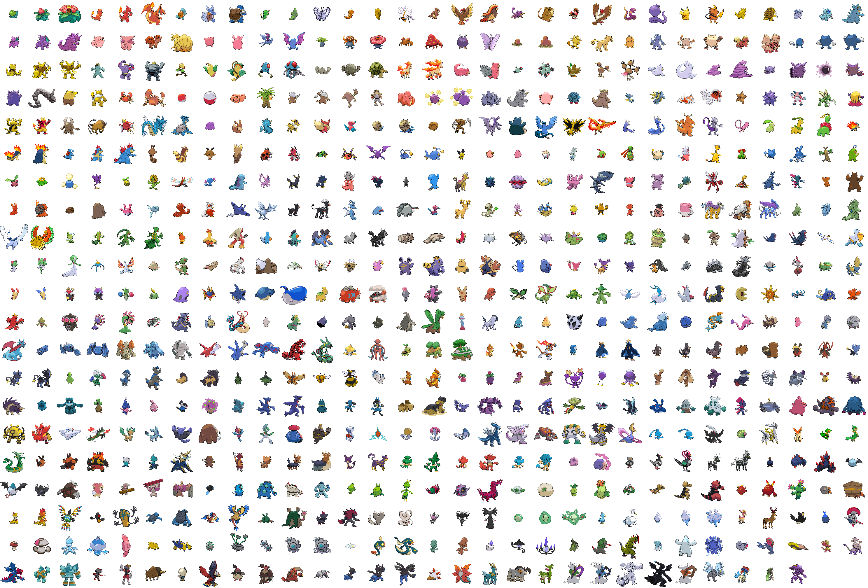 List of Pokémon (sprites gallery)