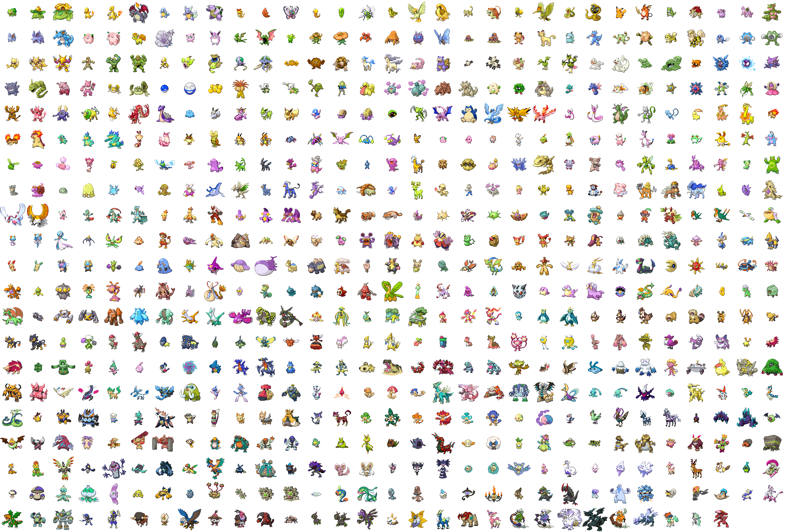 Pokemon Gen 1 pixel sprites by 3DPrintDogs