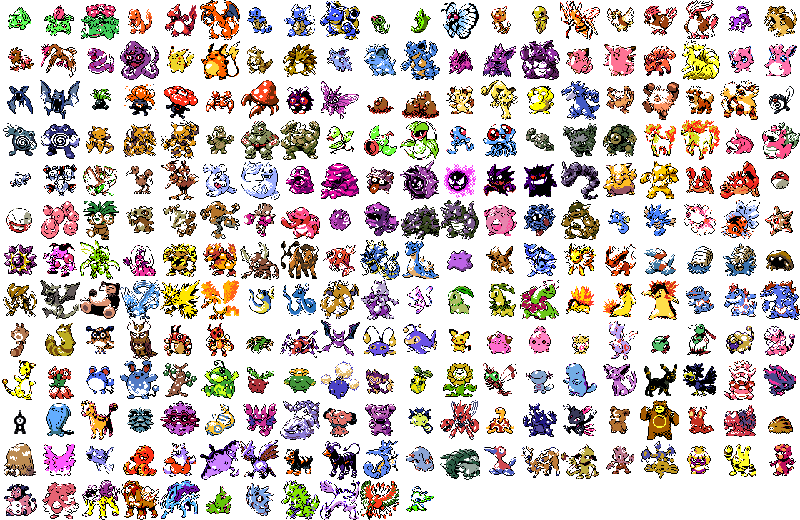 Sprite sheet from Pokemon Red for Game Boy