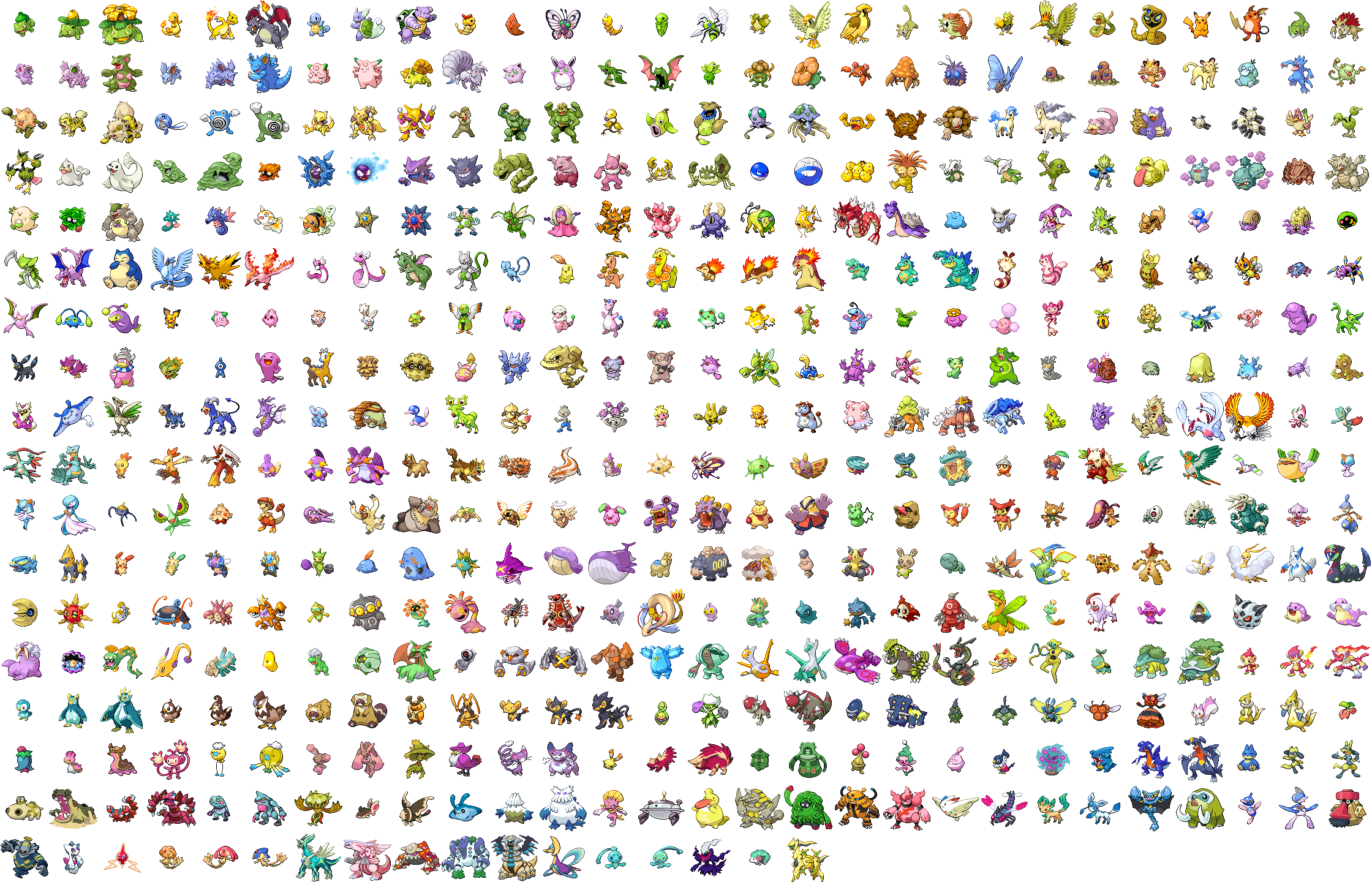 pokemon kanto starters sprites