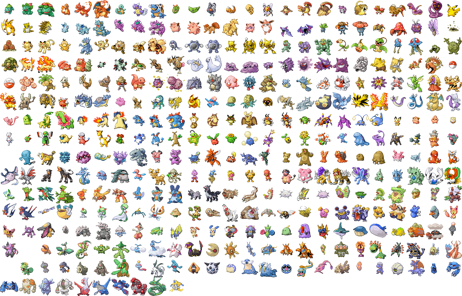 moemon platinum starter sprites