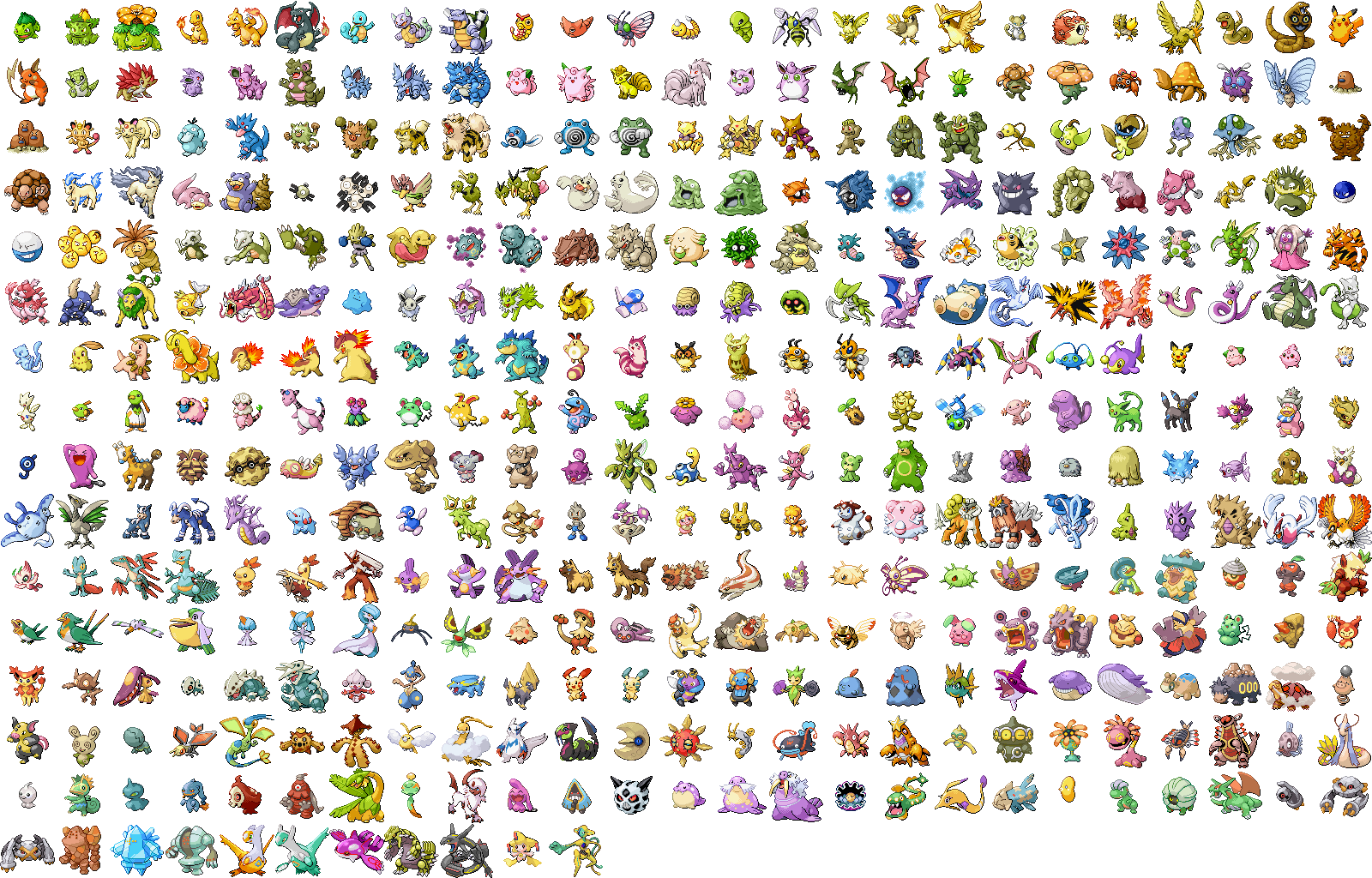 pokemon x and y shiny pokemon sprites