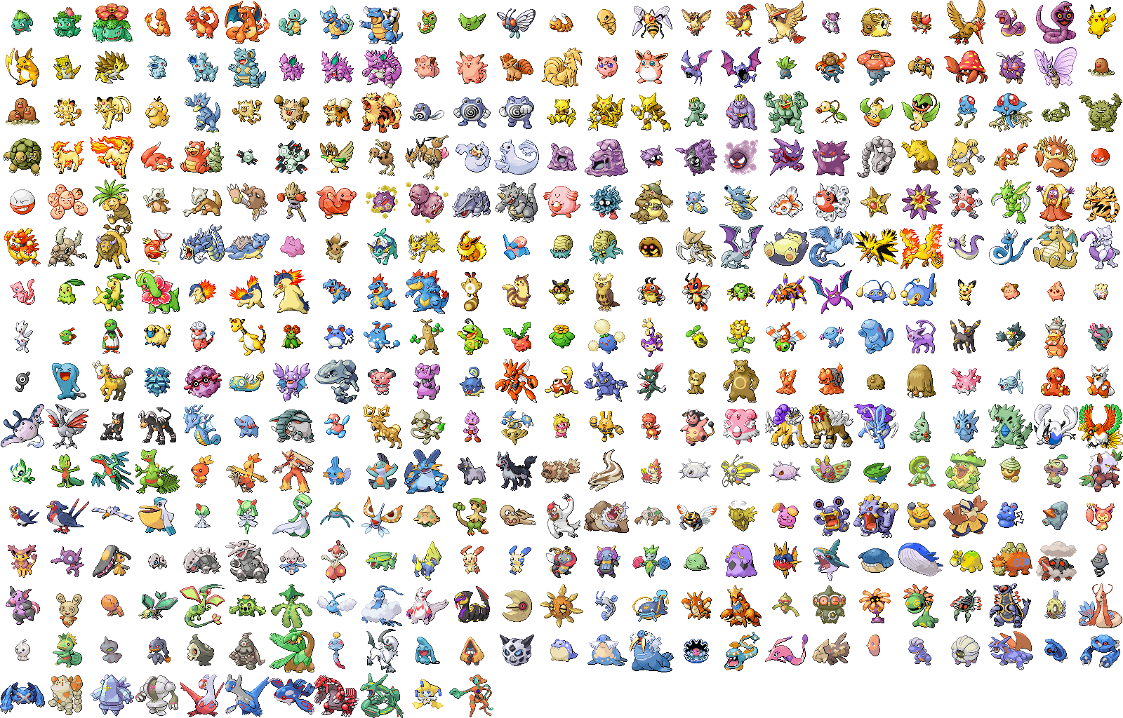 3 Gen Pokemon (Eng)  Pokemon 1 geração, 151 pokemon, Nome dos pokémons