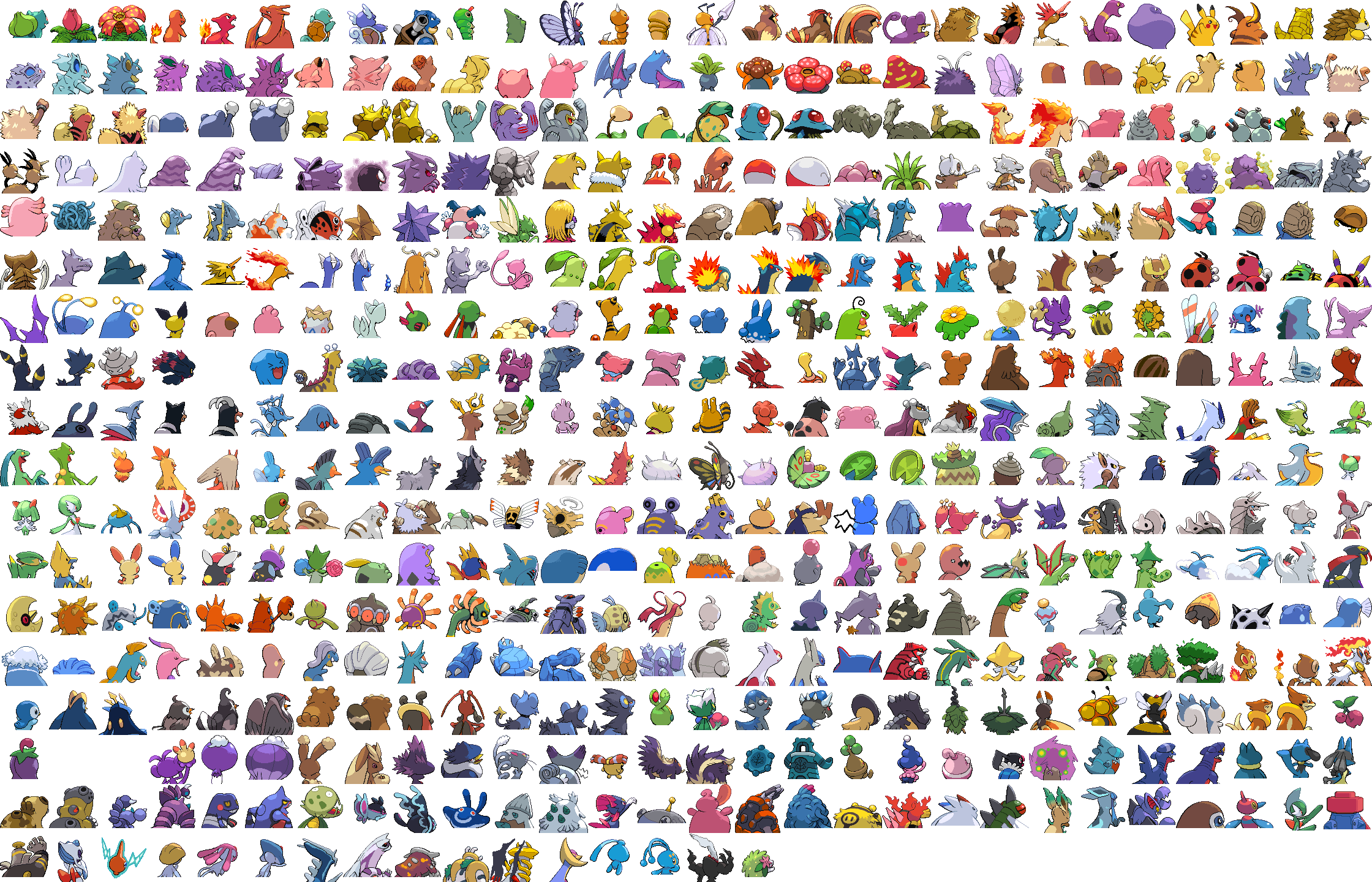 all pokemon moemon platinum sprites