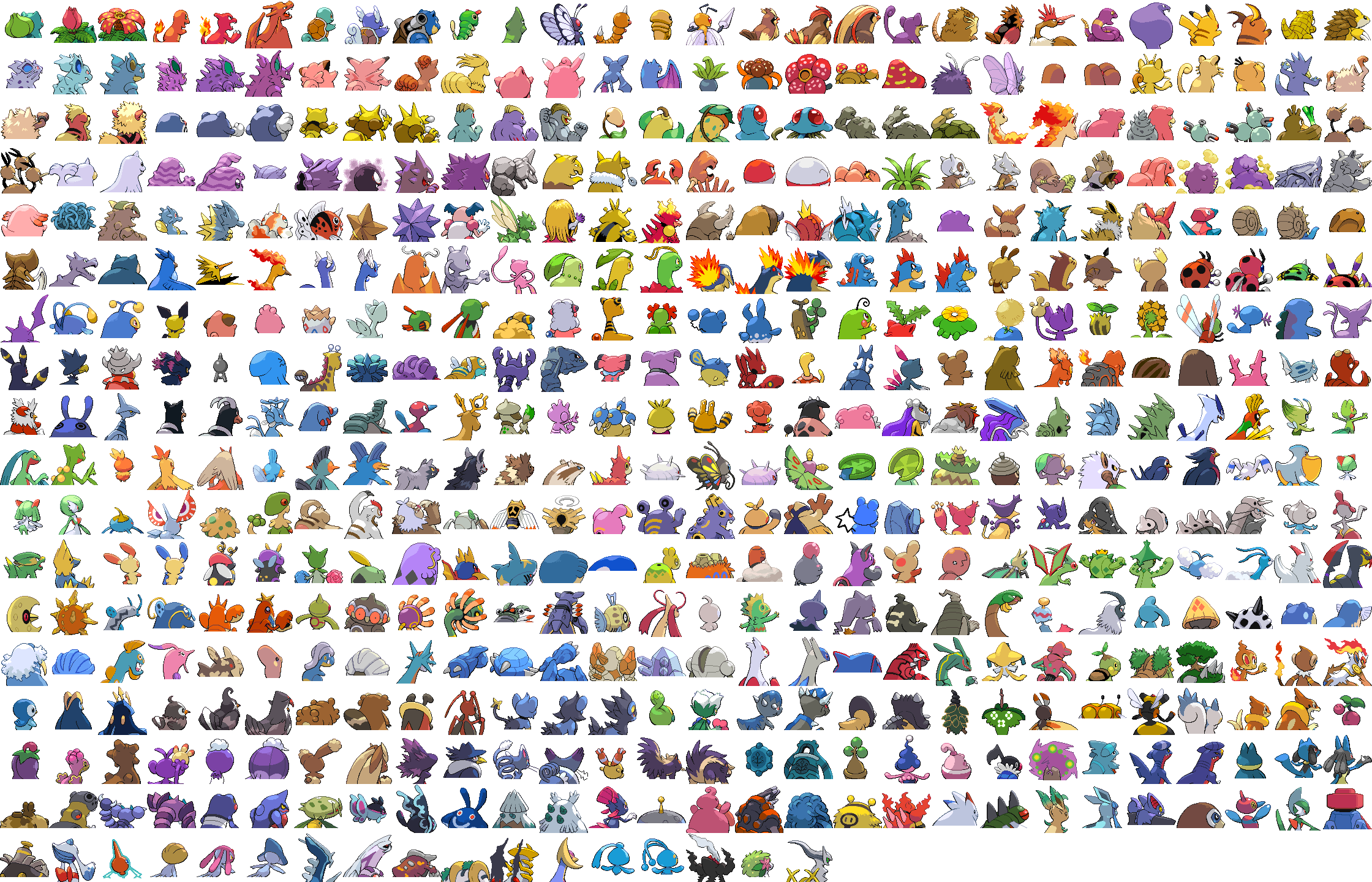 Pokemon Gen 1 pixel sprites by 3DPrintDogs