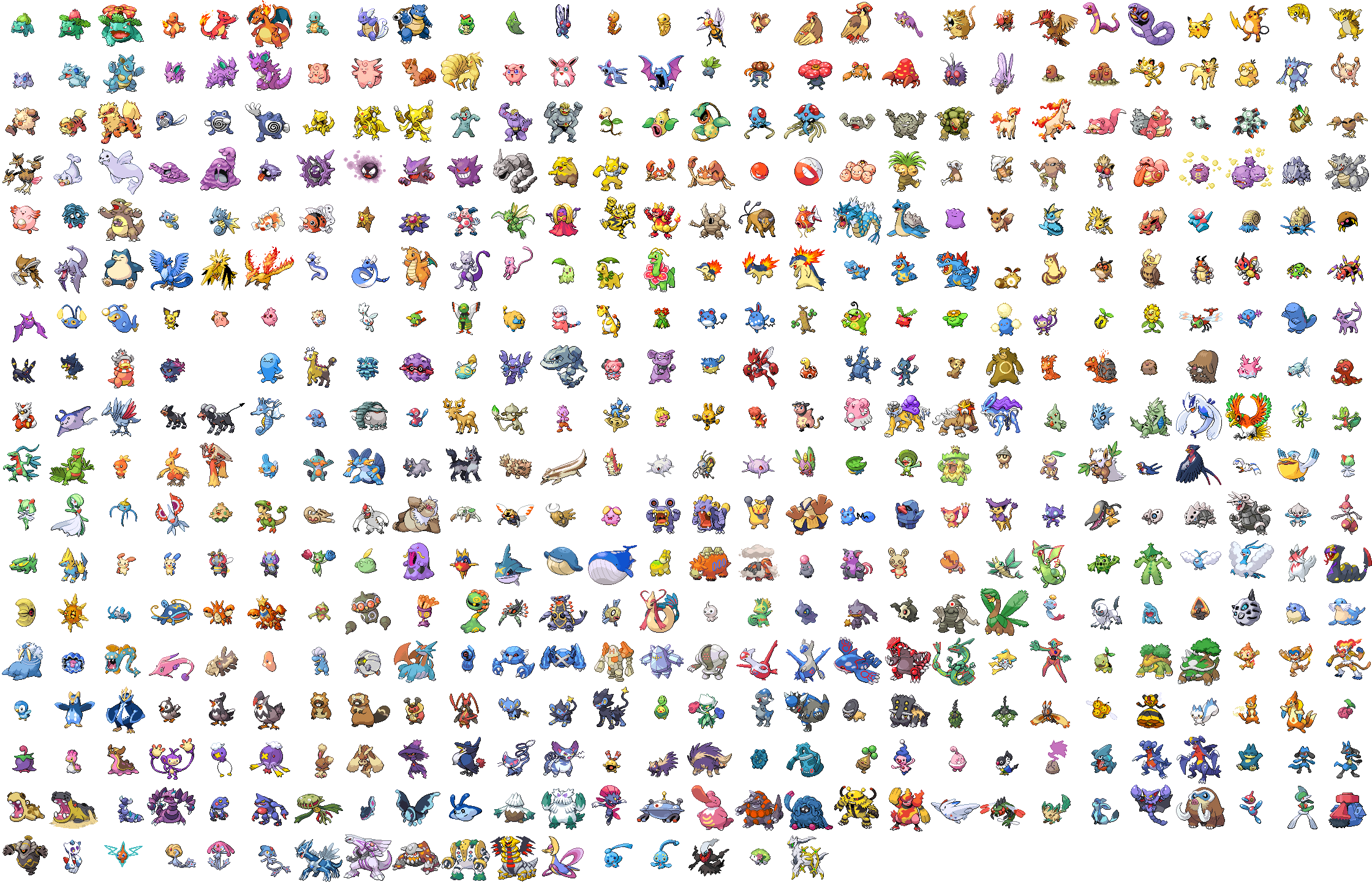 Shiny Pokemon Sprites Platinum