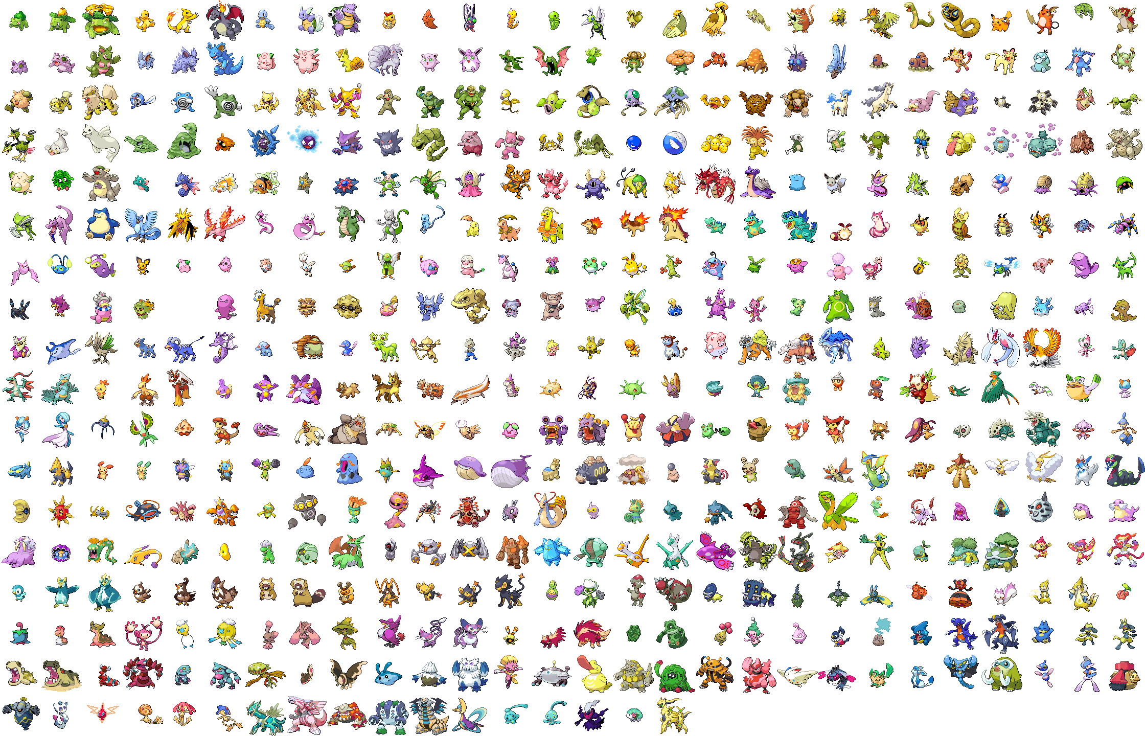 Pokemon Gen 1 pixel sprites by 3DPrintDogs