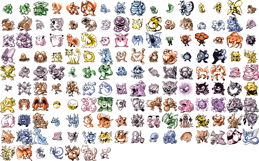 Colored Menu Icons from Pokemon Red/Blue : r/pokemon