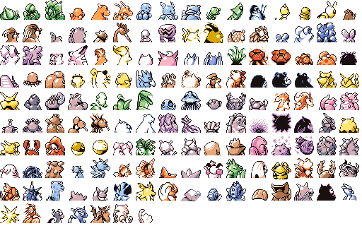 Sprite sheet from Pokemon Red for Game Boy